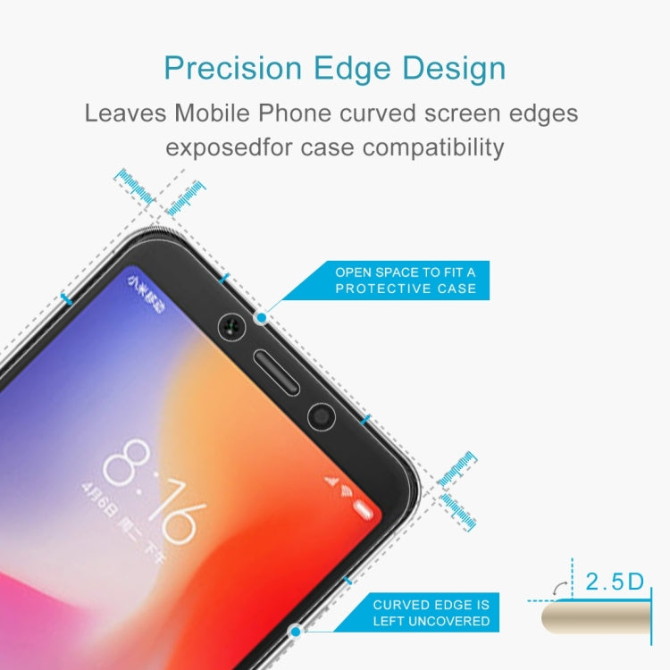 2 PCS 0.26mm 9H 2.5D Tempered Glass Film for Xiaomi Redmi 6