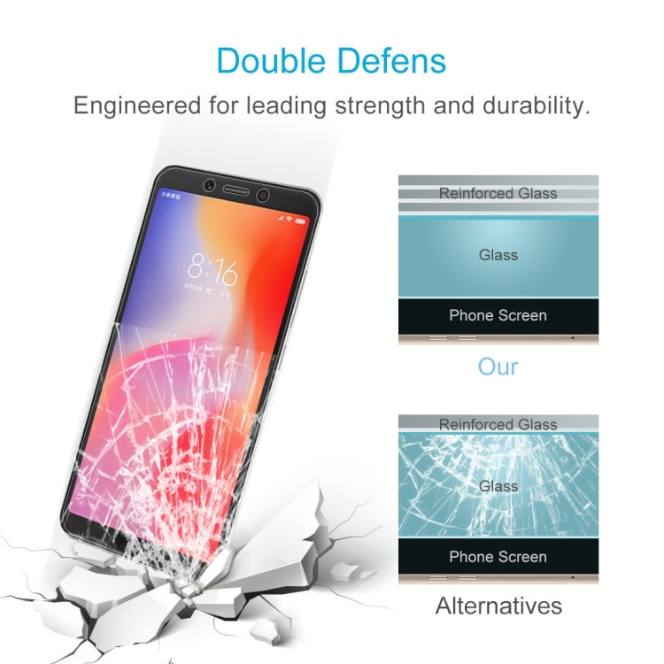 100 PCS 0.26mm 9H 2.5D Tempered Glass Film for Xiaomi Redmi 6