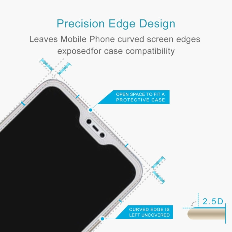 50 PCS 0.26mm 9H 2.5D Tempered Glass Film for Xiaomi Redmi 6 Pro / Mi A2 Lite, No Retail Package