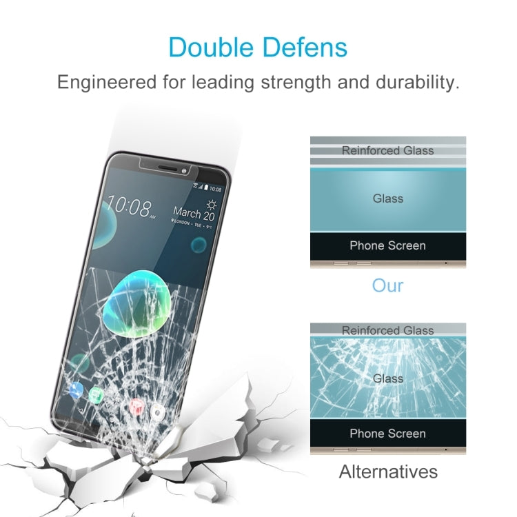 100 PCS 0.26mm 9H 2.5D Tempered Glass Film for HTC Desire 12+