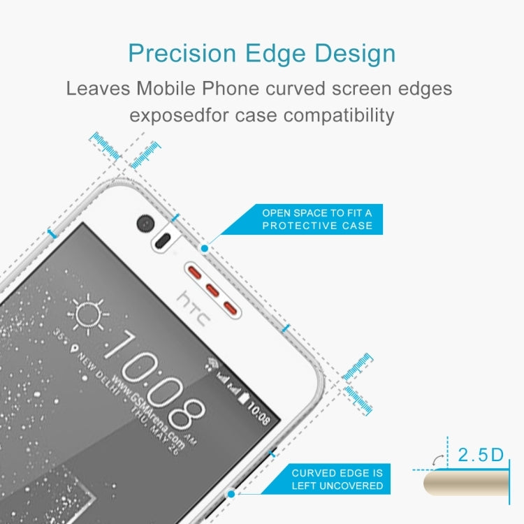 100 PCS 0.26mm 9H 2.5D Tempered Glass Film for HTC Desire 825