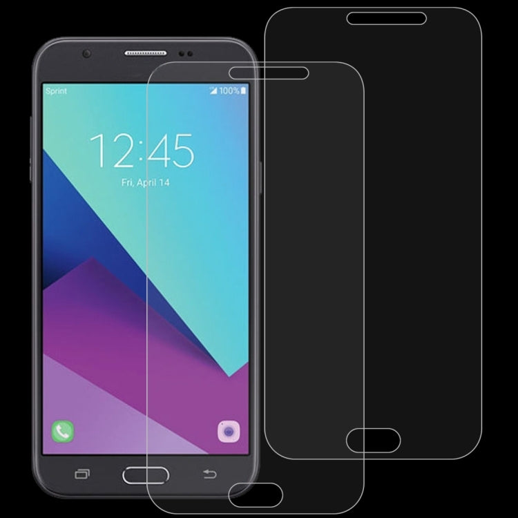2 PCS 0.26mm 9H 2.5D Tempered Glass Film for Samsung Galaxy J7 V