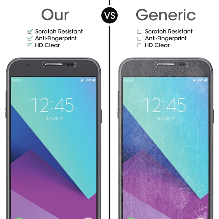 2 PCS 0.26mm 9H 2.5D Tempered Glass Film for Samsung Galaxy J7 V