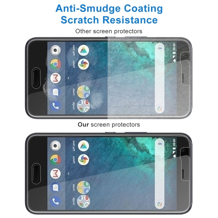 50 PCS 0.26mm 9H 2.5D Tempered Glass Film for HTC U11 Life