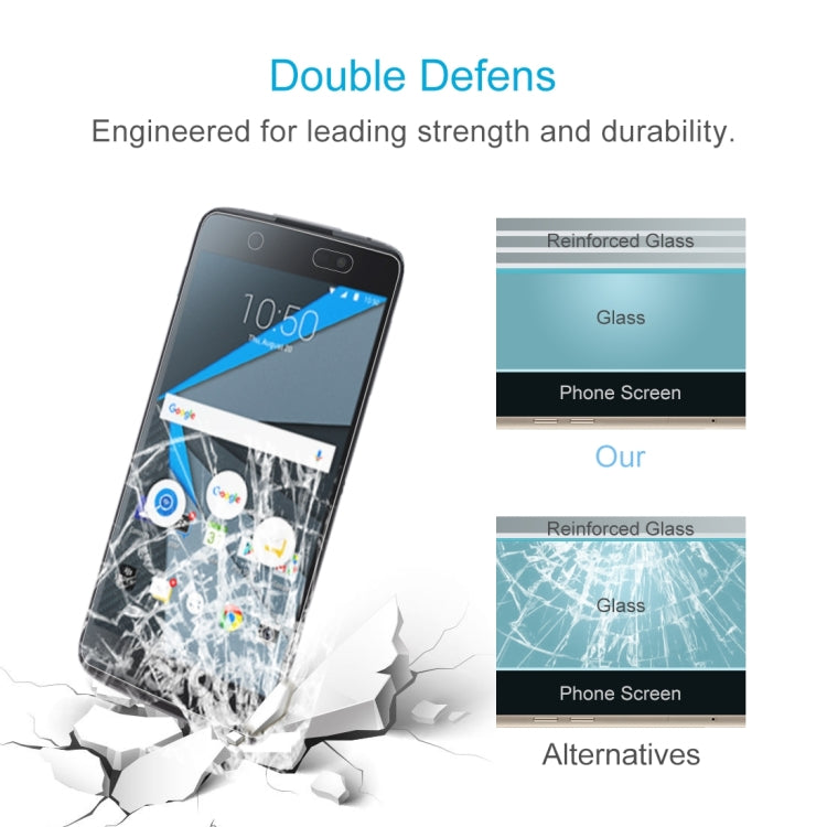 100 PCS 0.26mm 9H 2.5D Tempered Glass Film for Blackberry DTEK50