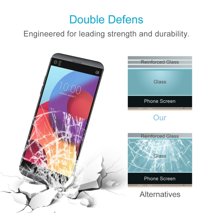 2 PCS 0.26mm 9H 2.5D Tempered Glass Film for LG Q8