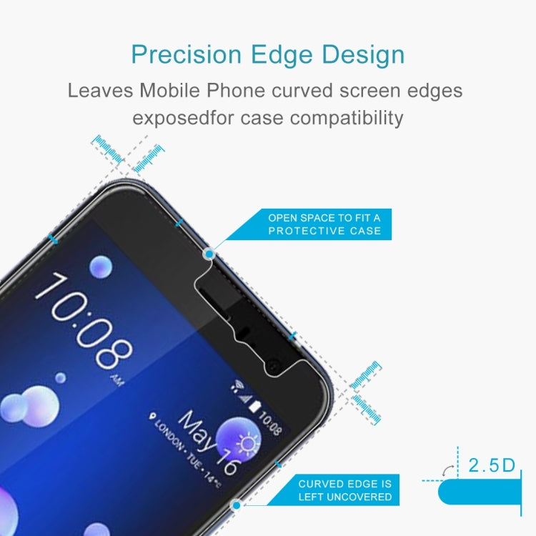 100 PCS 0.26mm 9H 2.5D Tempered Glass Film for HTC U11