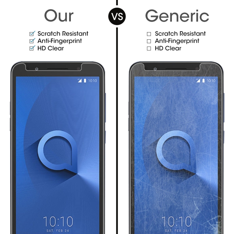 100 PCS0.26mm 9H 2.5D Tempered Glass Film for Alcatel 1X