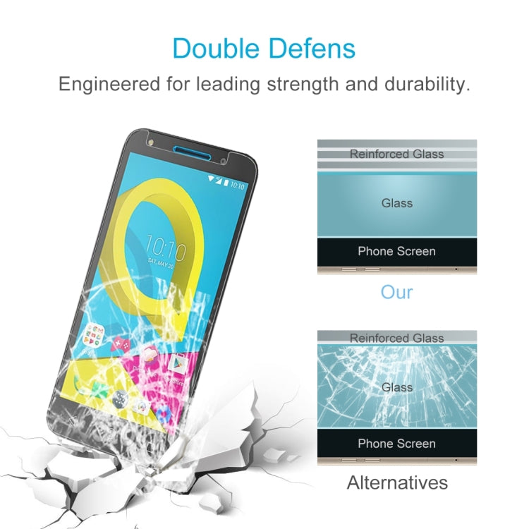 100 PCS 0.26mm 9H 2.5D Tempered Glass Film for Alcatel U5