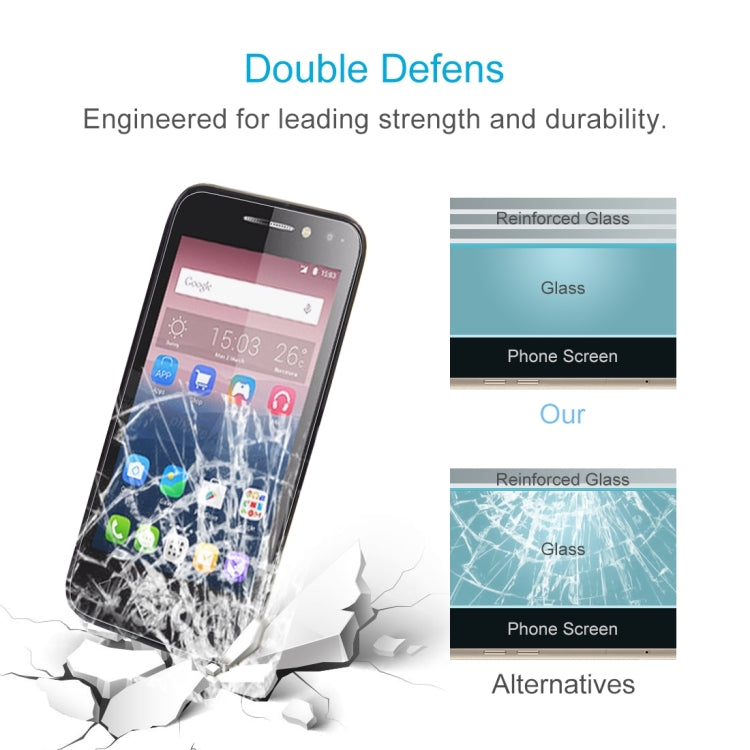 100 PCS0.26mm 9H 2.5D Tempered Glass Film for Alcatel Pixi 4 4.0 inch