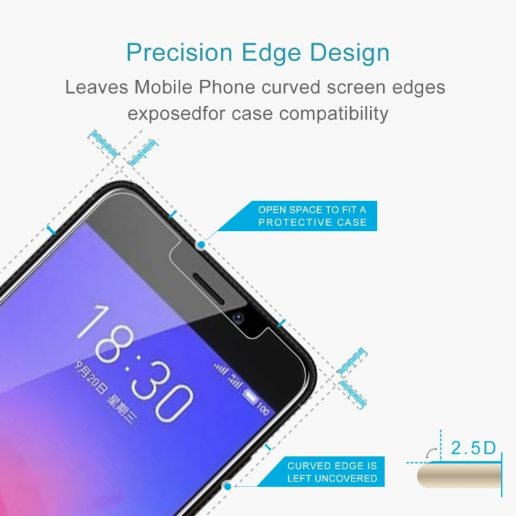 100 PCS 0.26mm 9H 2.5D Tempered Glass Film for Meizu M6