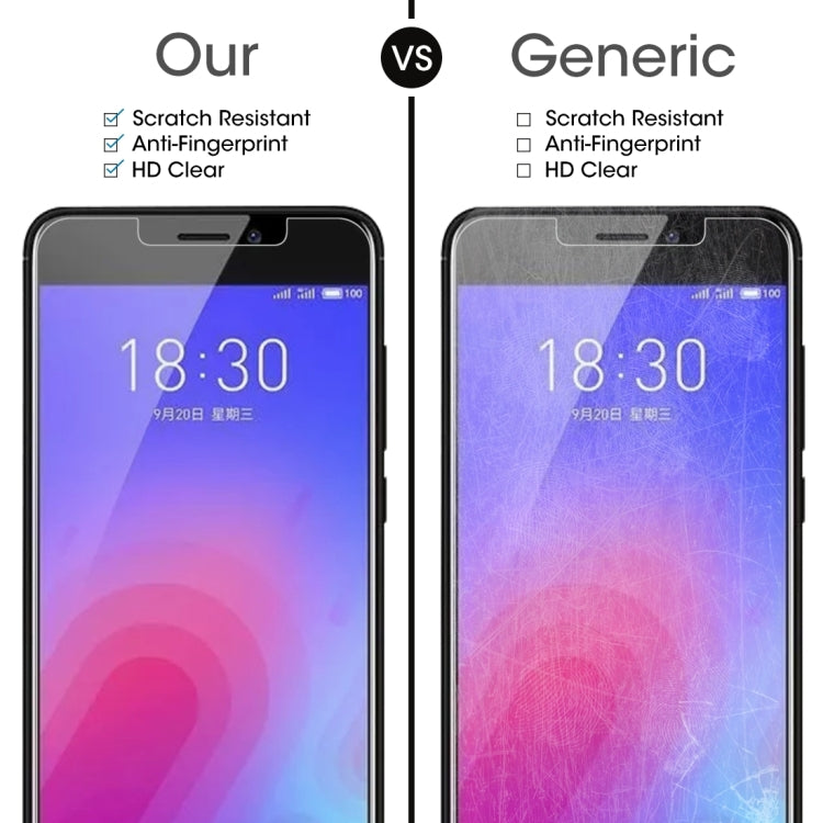 100 PCS 0.26mm 9H 2.5D Tempered Glass Film for Meizu M6
