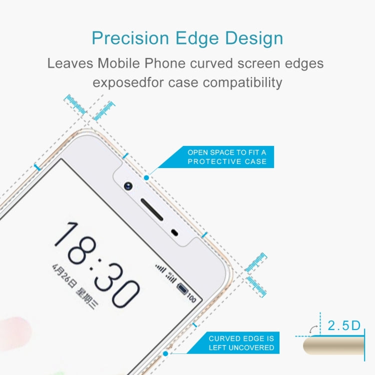 100 PCS 0.26mm 9H 2.5D Tempered Glass Film for Meizu Meilan E2