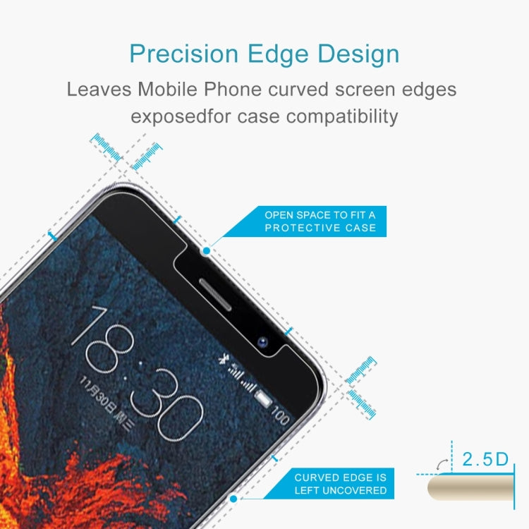 100 PCS 0.26mm 9H 2.5D Tempered Glass Film for Meizu PRO 6 Plus