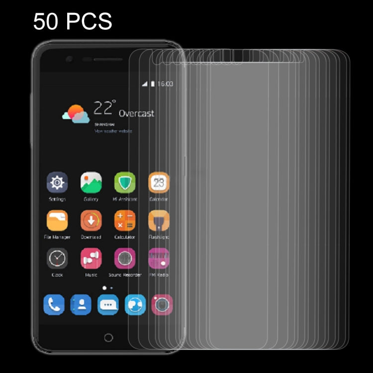 50 PCS for ZTE Blade V8 Lite  / V8 Mini 0.26mm 9H Surface Hardness Explosion-proof Non-full Screen Tempered Glass Screen Film
