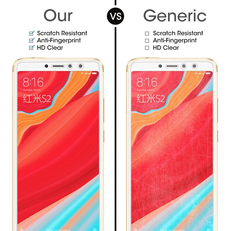 100 PCS 0.26mm 9H Surface Hardness 2.5D Full Screen Tempered Glass Film for Xiaomi Redmi S2