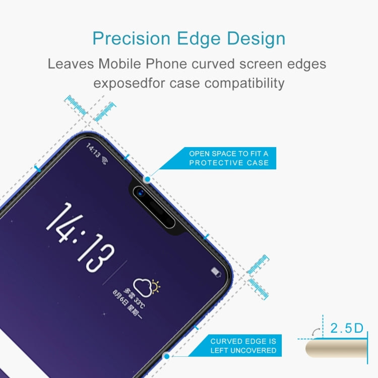 100 PCS 0.26mm 9H 2.5D Tempered Glass Film for OPPO AX5
