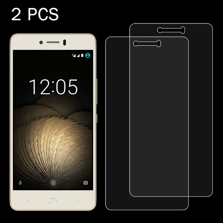 2 PCS for BQ Aquaris U Plus 0.26mm 9H Surface Hardness 2.5D Explosion-proof Tempered Glass Screen Film