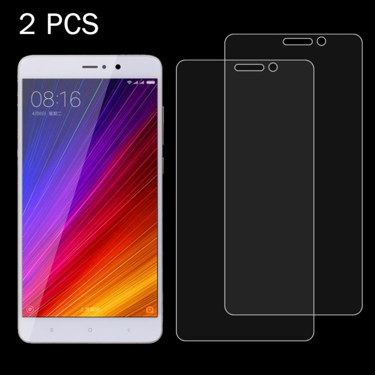 2 PCS for Xiaomi Mi 5s Plus 0.26mm 9H Surface Hardness 2.5D Explosion-proof Tempered Glass Screen Film