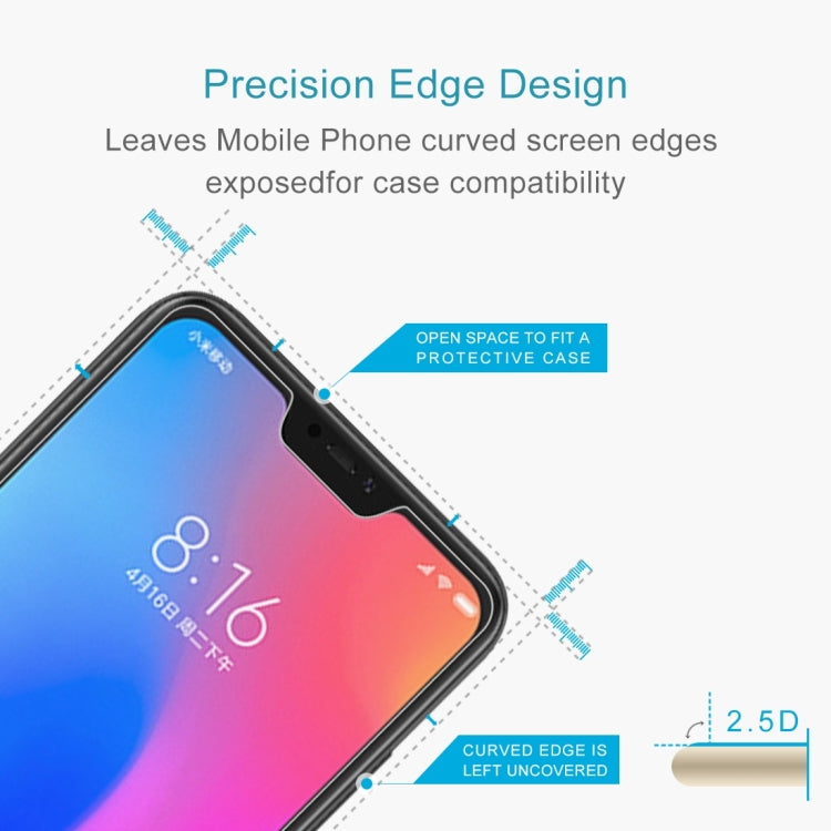 10 PCS 0.26mm 9H Surface Hardness 2.5D Curved Edge Tempered Glass Film for Xiaomi Redmi Note 6