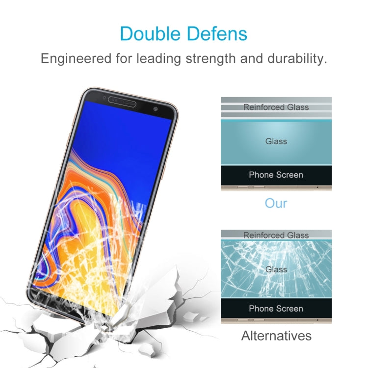 2 PCS 0.26mm 9H Surface Hardness 2.5D Curved Edge Tempered Glass Film for Galaxy J4+ / J6+