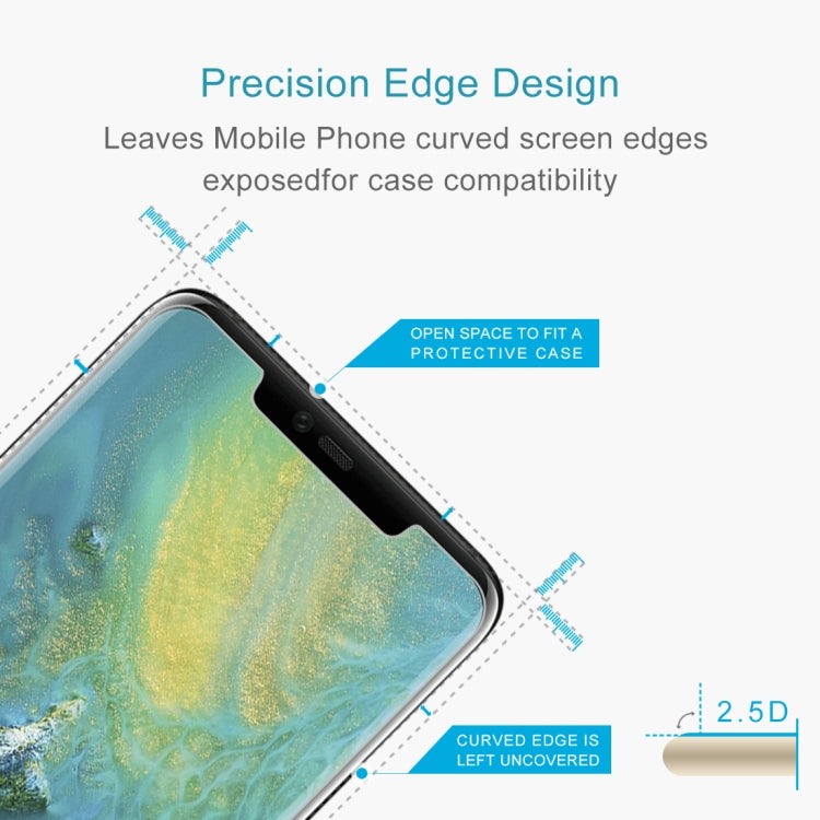 100PCS 0.26mm 9H Surface Hardness 2.5D Curved Edge Tempered Glass Film for Huawei Mate 20 Pro