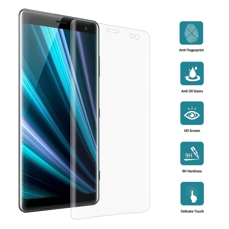 0.3mm 9H Surface Hardness 3D Curved Edge Full Screen Tempered Glass Film for Sony Xperia XZ3