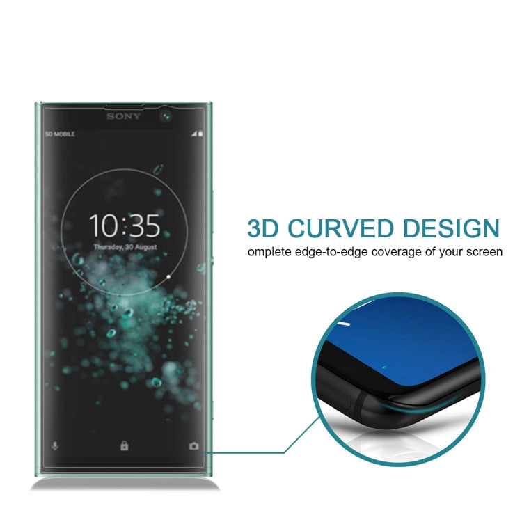 0.3mm 9H Surface Hardness 3D Curved Edge Full Screen Tempered Glass Film for Sony Xperia XA2 Plus