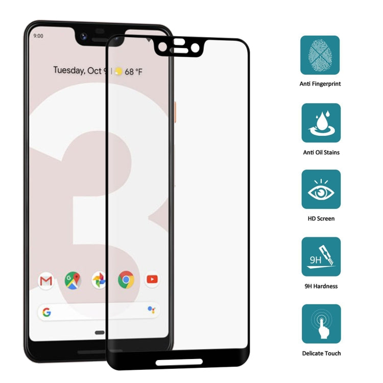 0.3mm 9H Surface Hardness 3D Curved Edge Full Screen Tempered Glass Film for Google Pixel 3 XL