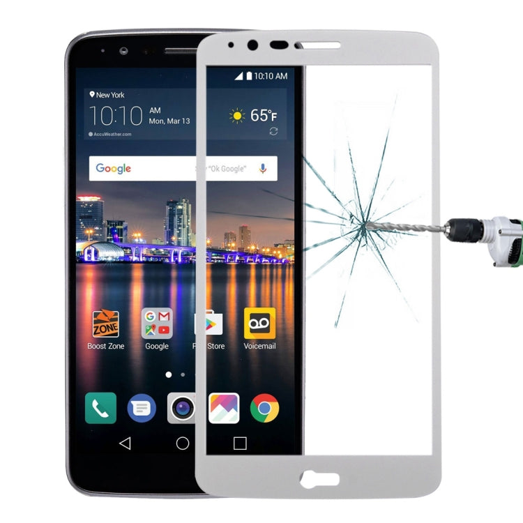 For LG Stylus 3 0.26mm 9H Surface Hardness Explosion-proof Colorized Silk-screen Tempered Glass Full Screen Film