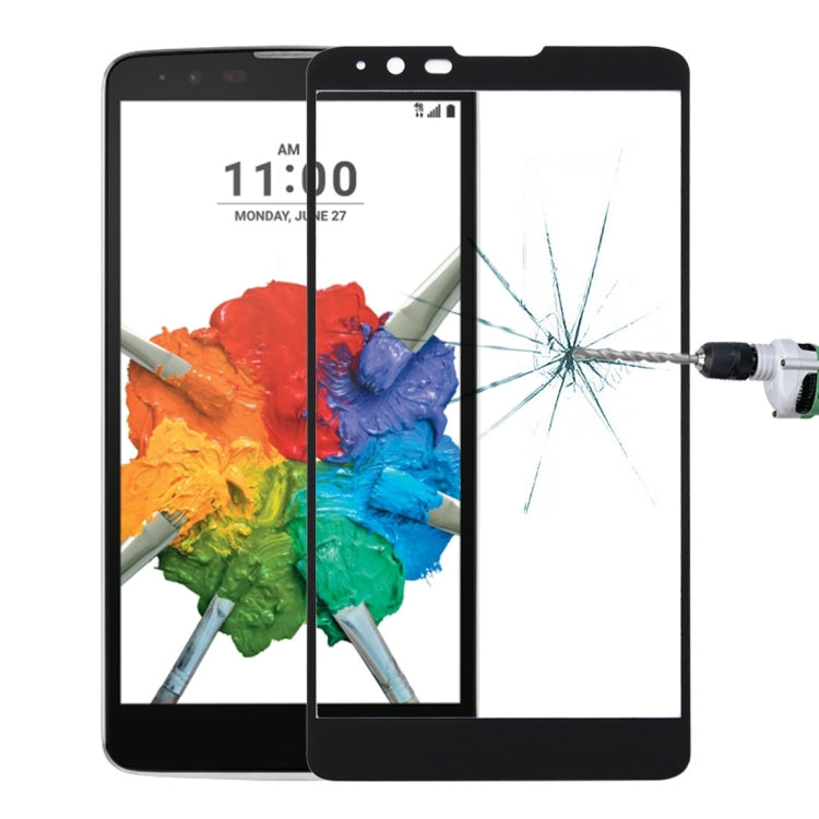 For LG Stylo 2 / LS775 0.26mm 9H Surface Hardness Explosion-proof Colorized Silk-screen Tempered Glass Full Screen Film(Black)