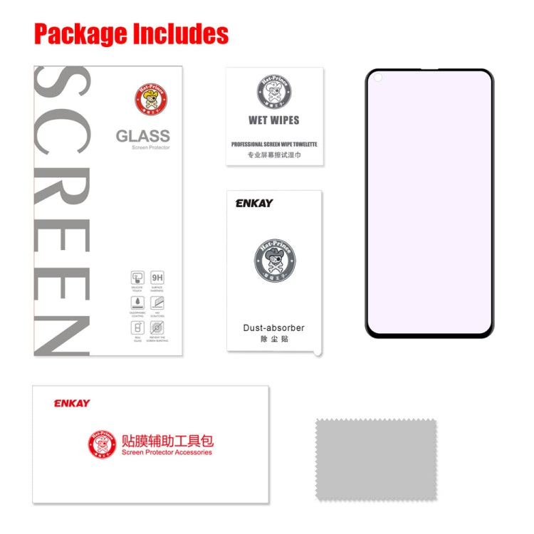 ENKAY Hat-Prince 0.2mm 9H Surface Hardness 3D Anti Blu-ray Full Screen Carbon Fiber Soft Edges Tempered Glass Screen Film for Huawei Nova 4