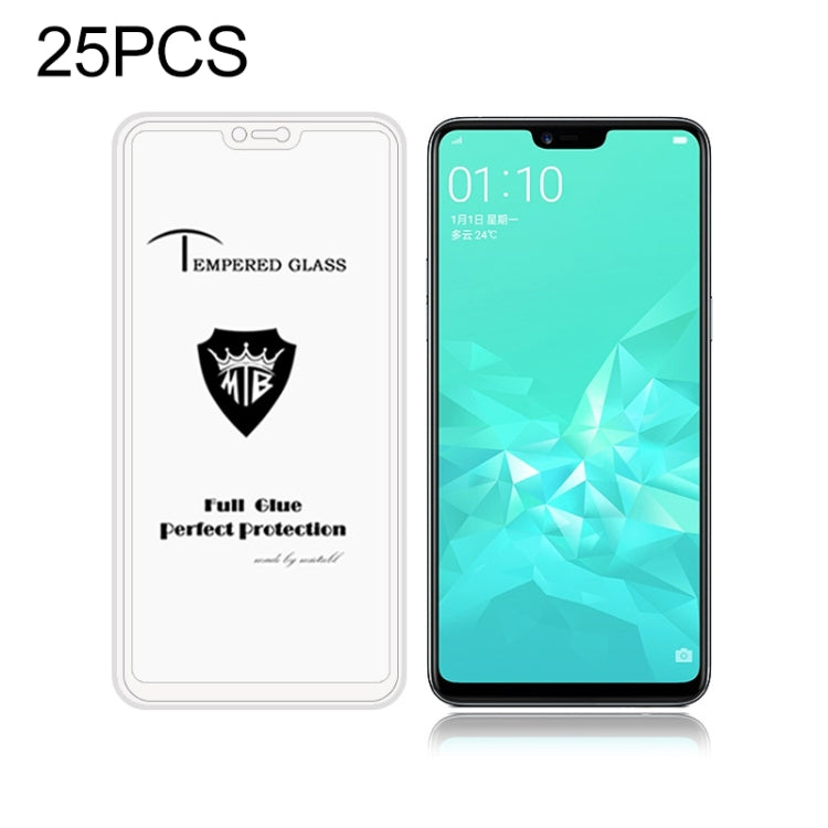 25 PCS MIETUBL Full Screen Full Glue Anti-fingerprint Tempered Glass Film for OPPO A3