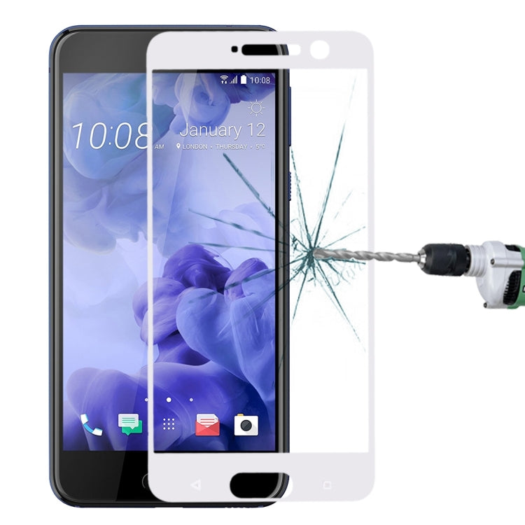 For HTC U Play 0.33mm 9H Surface Hardness Silk-screen Full Screen Tempered Glass Screen Protector