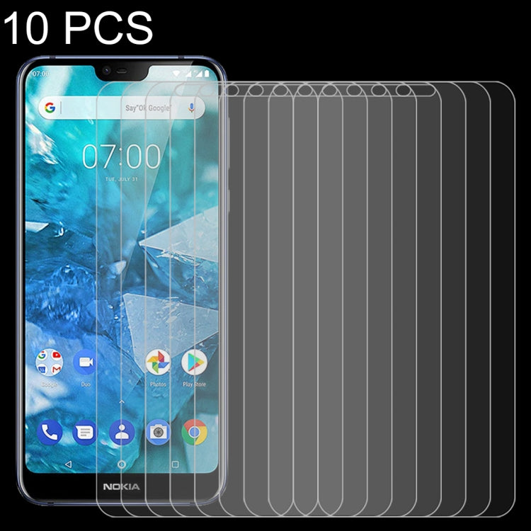 10 PCS 0.26mm 9H 2.5D Transparent Tempered Glass Film for Nokia 7.1