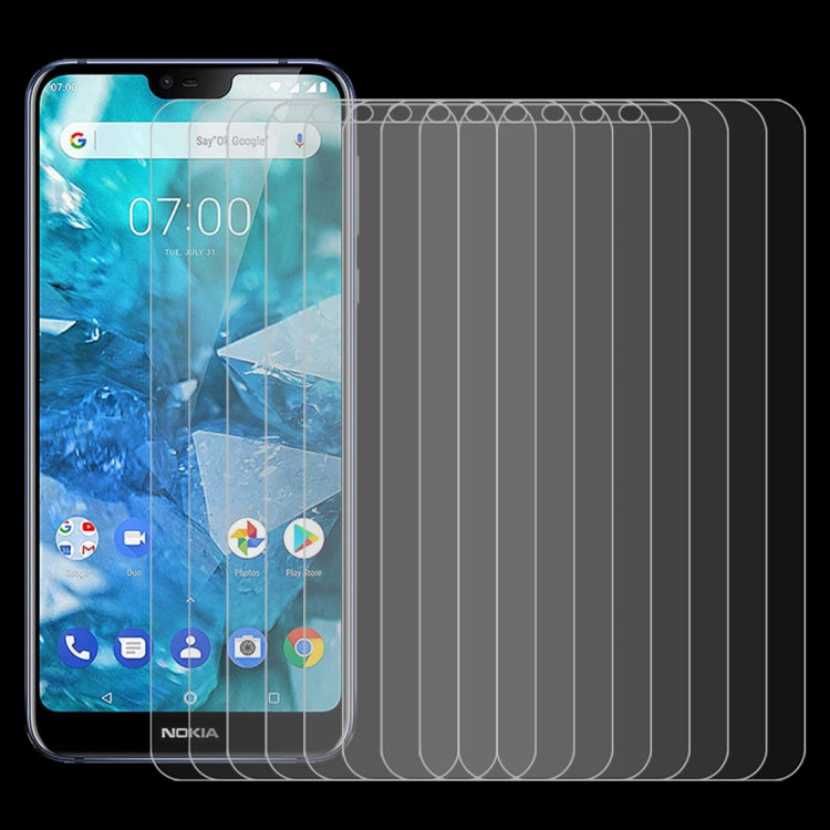 10 PCS 0.26mm 9H 2.5D Transparent Tempered Glass Film for Nokia 7.1