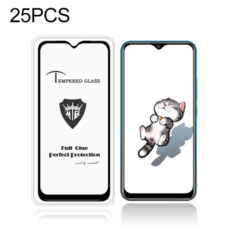 25 PCS MIETUBL Full Screen Full Glue Anti-fingerprint Tempered Glass Film for Vivo Y17 (Black)