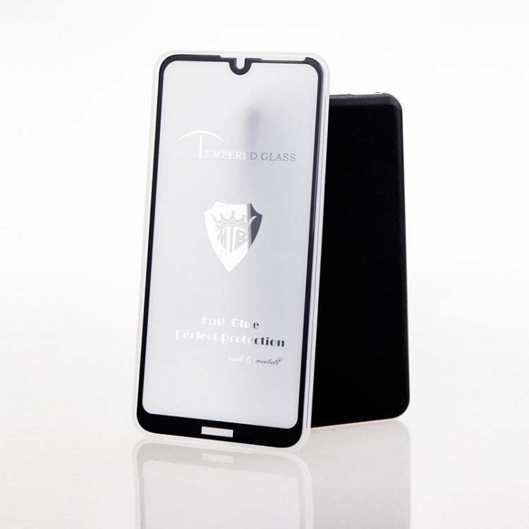 25 PCS MIETUBL Full Screen Full Glue Anti-fingerprint Tempered Glass Film for Huawei Y6 Pro (2019) & Honor Play 8A (Black)
