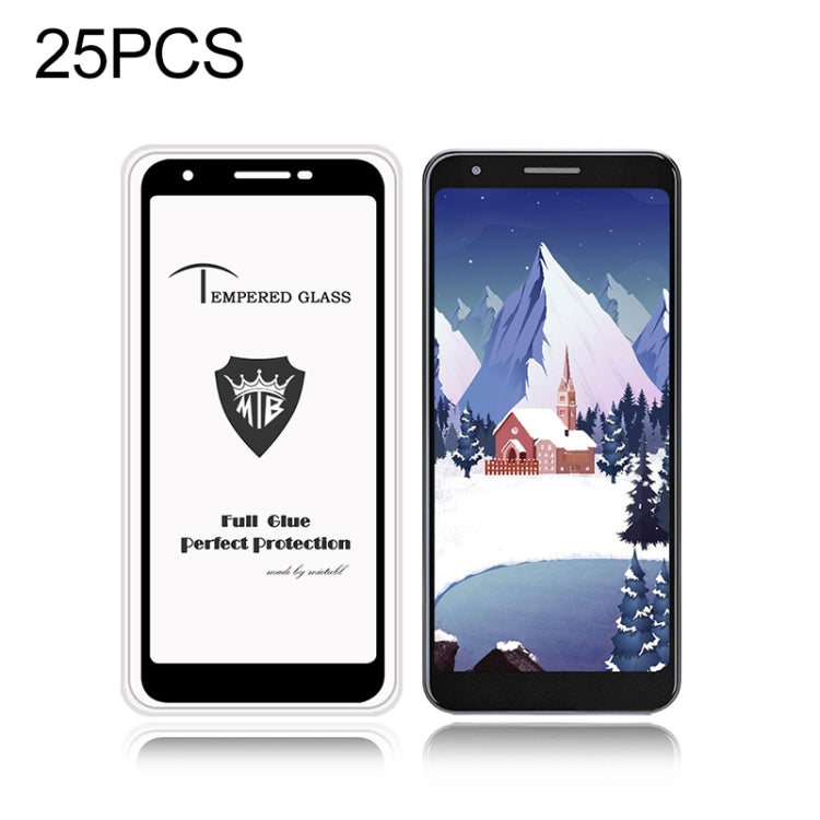 25 PCS MIETUBL Full Screen Full Glue Anti-fingerprint Tempered Glass Film for Google Pixel 3a (Black)