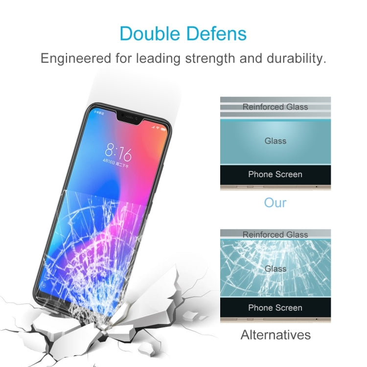 2 PCS 0.26mm 9H Surface Hardness 2.5D Curved Edge Tempered Glass Film for Xiaomi Redmi Note 6 Pro