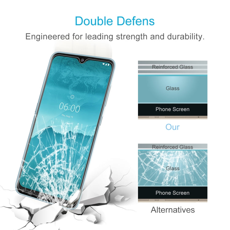 50 PCS For Nokia 6.2 2.5D Non-Full Screen Tempered Glass Film