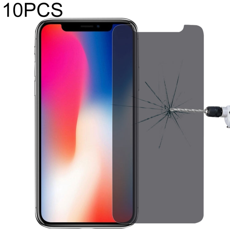 For iPhone X / XS 10pcs  9H Surface Hardness 180 Degree Privacy Anti Glare Screen Protector