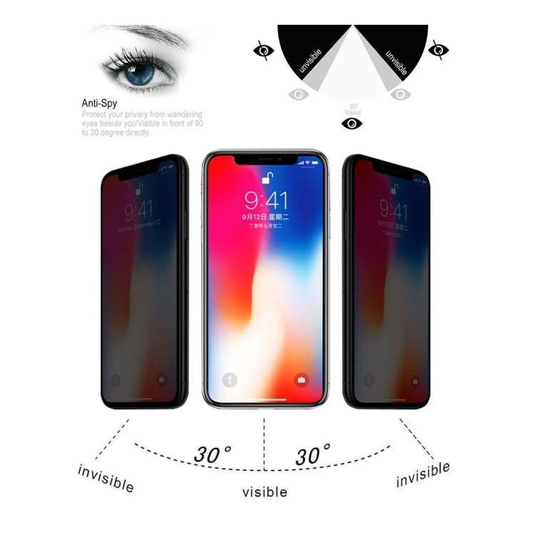 For iPhone X / XS 10pcs  9H Surface Hardness 180 Degree Privacy Anti Glare Screen Protector