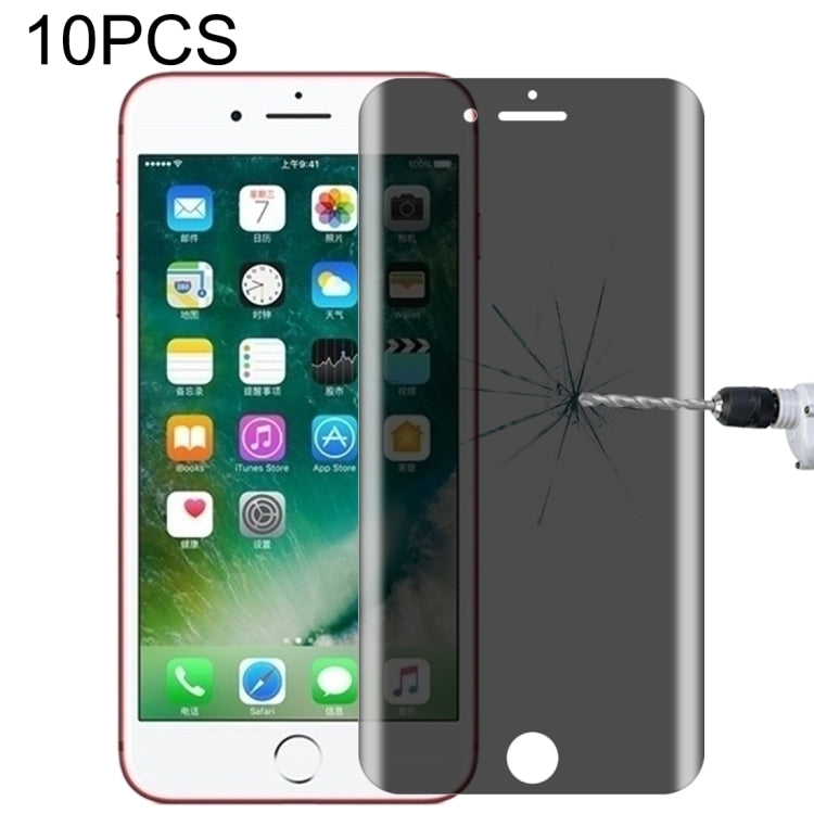 10PCS  9H Surface Hardness 180 Degree Privacy Anti Glare Screen Protector for iPhone 7 Plus / 8 Plus