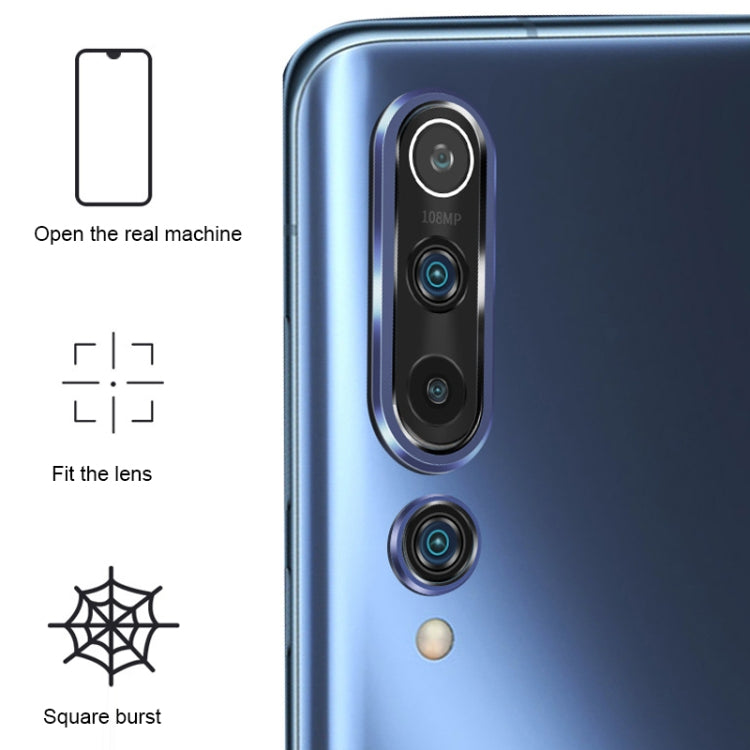 For Xiaomi Mi 10 Pro 0.3mm 9D 9H Rear Camera Lens Tempered Glass Film  + Lens Ring Frame