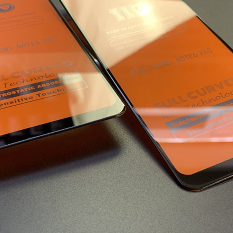 25 PCS mietubl Scratchproof 11D HD Full Glue Full Curved Screen Tempered Glass Film for Xiaomi Redmi Note 6 Pro (Black)