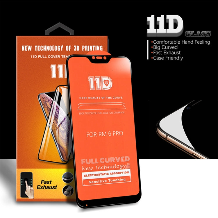 mietubl Scratchproof 11D HD Full Glue Full Curved Screen Tempered Glass Film for Xiaomi Redmi 6 Pro / Mi A2 Lite (Black)