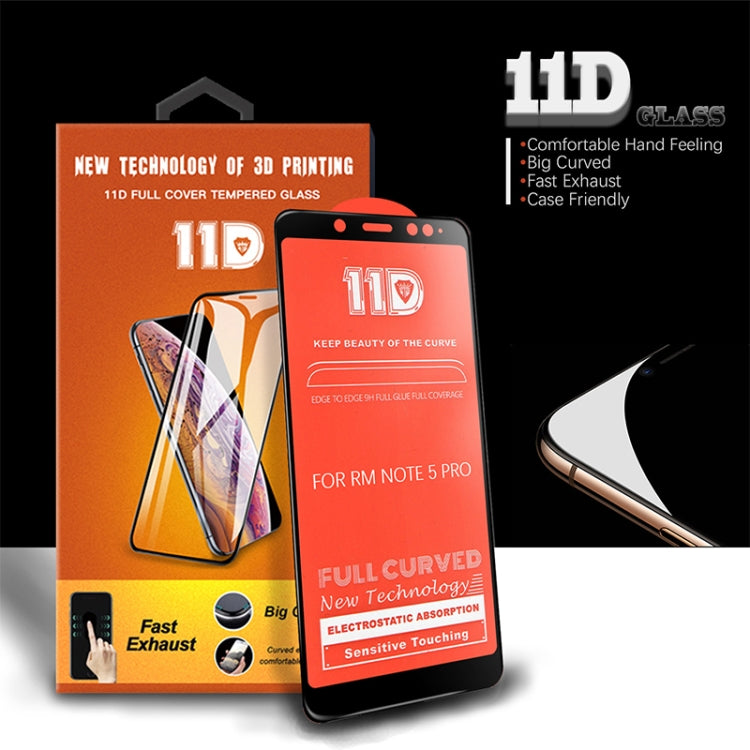 mietubl Scratchproof 11D HD Full Glue Full Curved Screen Tempered Glass Film for Xiaomi Redmi Note 5 Pro (Black)