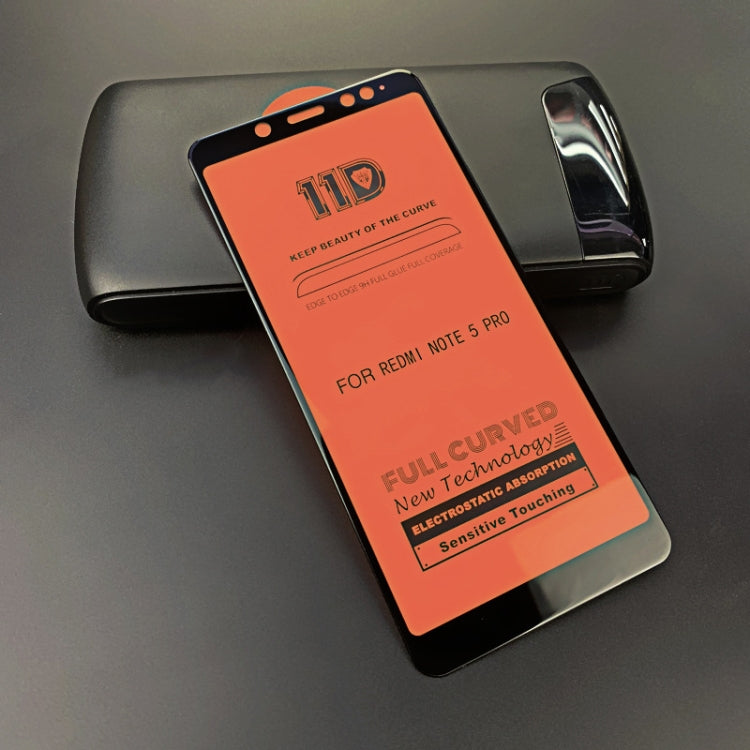 25 PCS mietubl Scratchproof 11D HD Full Glue Full Curved Screen Tempered Glass Film for Xiaomi Redmi Note 5 Pro (Black)