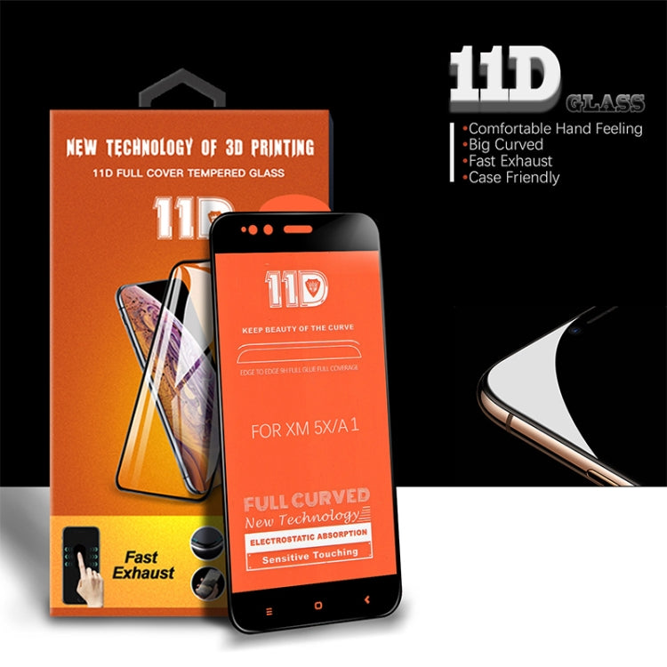 mietubl Scratchproof 11D HD Full Glue Full Curved Screen Tempered Glass Film for Xiaomi Mi 5X / A1 (Black)